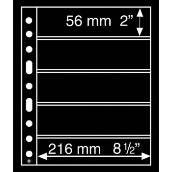 Leuchtturm įmautės GRANDE penki juodi skyriai 56 x 216 mm