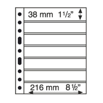 Leuchtturm įmautės GRANDE septyni juodi skyriai 38 x 216 mm