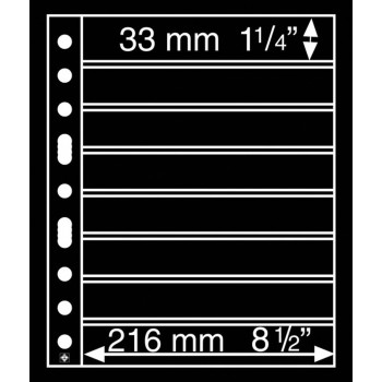 Leuchtturm įmautės GRANDE (aštuoni juodi skyriai 33x216 mm)