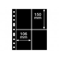 Leuchtturm įmautės GRANDE keturi juodi skyriai 106x150 mm