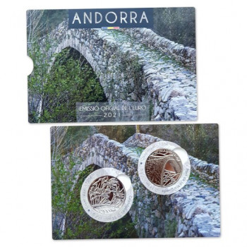 Andora 2021 1,25 euro Baltasis narcizas ir La Margineda tiltas 