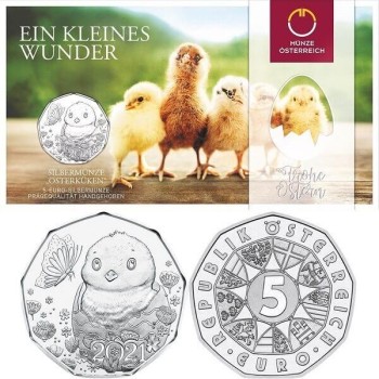 Austrija 2021 5 eurai Velykų moneta – Mažas stebuklas BU