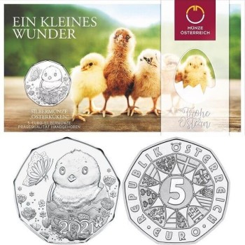 Austrija 2021 5 eurai Velykų moneta – Mažas stebuklas BU Austrija 2021 5 eurai Velykų moneta – Mažas stebuklas BU