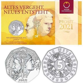 Austrija 2021 5 eurai Janus BU Austrija 2021 5 eurai Janus BU