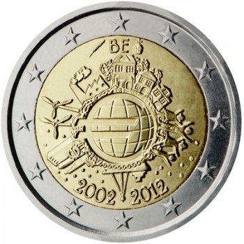 Belgija 2012 Eurų banknotų ir monetų dešimtmetis