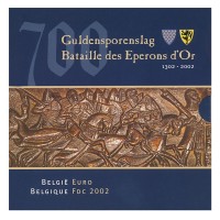 Belgija 2002 Euro monetų BU rinkinys su medaliu FDC
