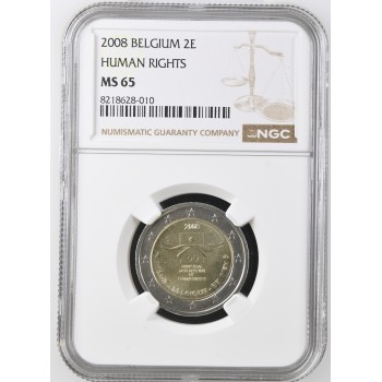 Belgija 2008 Žmogaus teisių deklaracija NGC MS65