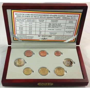 Belgija 2017 Euro monetų PROOF rinkinys Belgija 2017 Euro monetų PROOF rinkinys