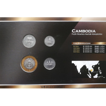 Kambodža 1991 metų monetų rinkinys lankstinuke