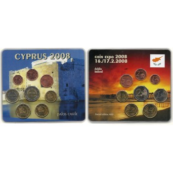 Kipras 2008 Euro monetų BU rinkinys Expo Airija Kipras 2008 Euro monetų BU rinkinys Expo Airija