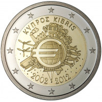 Kipras 2012 Eurų banknotų ir monetų dešimtmetis