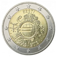 Estija 2012 Eurų banknotų ir monetų dešimtmetis