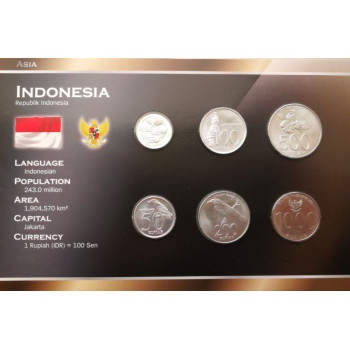 Indonezija 1999-2010 metų monetų rinkinys lankstinuke