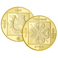 LMK Aukso spalvos sėkmės pinigėlis (bordo pakuotėje)