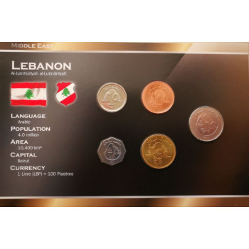 Libanas 1996-2006 metų monetų rinkinys lankstinuke
