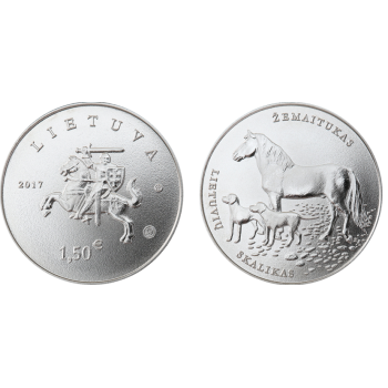 Lietuva 2017 1.5 euro Lietuvių skalikui ir žemaitukui