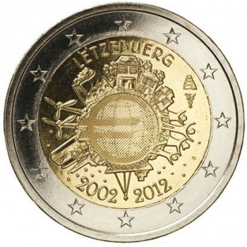 Liuksemburgas 2012 Eurų banknotų ir monetų dešimtmetis