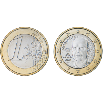 Monakas 2025 1 euro apyvartinė UNC kokybės moneta