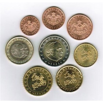 Monakas 2001 Euro monetų UNC rinkinys