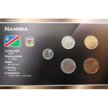 Namibija 1993-2008 metų monetų rinkinys lankstinuke
