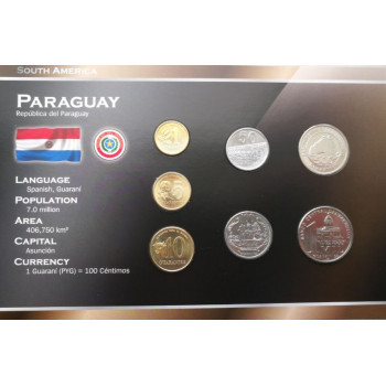 Paragvajus 1992-2006 metų monetų rinkinys lankstinuke