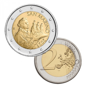 San Marinas 2021 2 eurų apyvartinė moneta