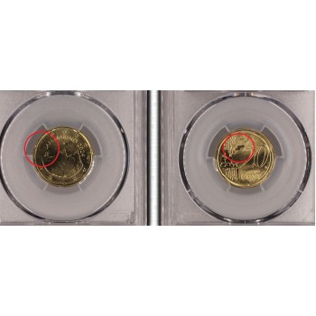 San Marinas 2024 20 euro centų Kalyklos klaida sertifikuota PCGS MS65
