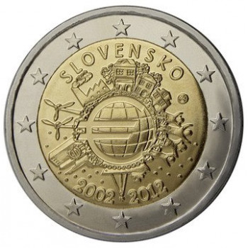 Slovakija 2012 Eurų banknotų ir monetų dešimtmetis