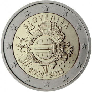 Slovėnija 2012 Eurų banknotų ir monetų dešimtmetis