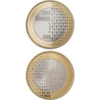 Slovėnija 2018 3 eurai 100-osios Pirmojo pasaulinio karo pabaigos metinės