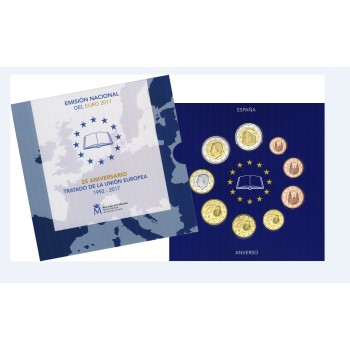 Ispanija 2017 euro monetų BU rinkinys su progine moneta
