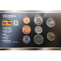 Uganda 1987-2007 metų monetų rinkinys lankstinuke