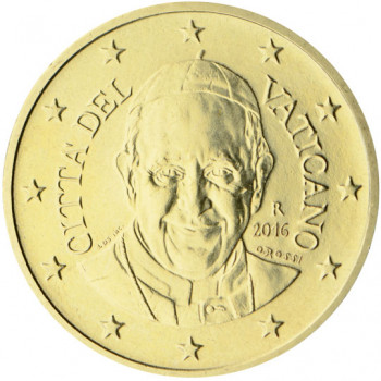 Vatikanas 2016 50 centų Popiežius Pranciškus