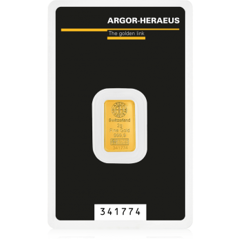 Heraeus / Argor-Heraues Aukso luitas 2g. Au999.9