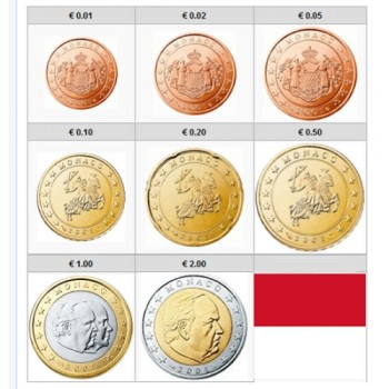 Monakas 2001 Euro monetų UNC rinkinys