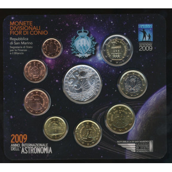 San Marinas 2009 Euro monetų BU rinkinys su sidabrine 5 eurų moneta