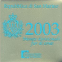 San Marinas 2003 Euro monetų BU rinkinys su sidabrine 5 eurų moneta