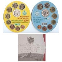 San Marinas 2007 Euro monetų BU rinkinys su sidabrine 5 eurų moneta