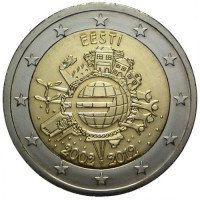 Estija 2012 Eurų banknotų ir monetų dešimtmetis