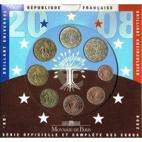 Prancūzija 2008 Euro monetų BU rinkinys