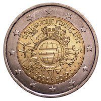 Prancūzija 2012 Eurų banknotų ir monetų dešimtmetis