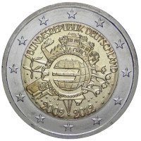 Vokietija 2012 Eurų banknotų ir monetų dešimtmetis (bet kuri atsitiktinė kalykla)