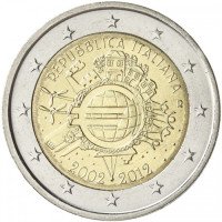 Italija 2012 Eurų banknotų ir monetų dešimtmetis