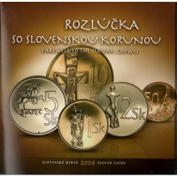 Slovakija 2008 BU rinkinys Atsisveikinimas su krona