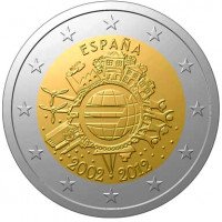 Ispanija 2012 Eurų banknotų ir monetų dešimtmetis