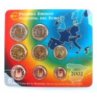 Ispanija 2002 Euro Monetų BU Rinkinys