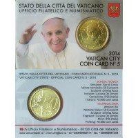 Vatikanas 2014 50 Centų Popiežius Pranciškus kortelė no5