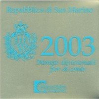 San Marinas 2003 Euro monetų BU rinkinys su sidabrine 5 eurų moneta